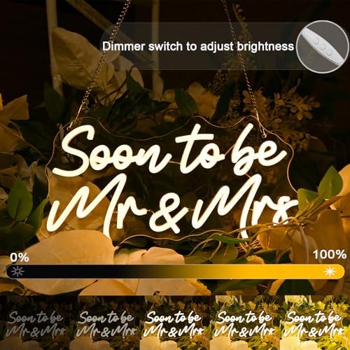 Britrio Soon To Be Mr & Mrs LED Neon Light Wedding Reception Backdrop Sign - Image 5