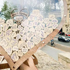 Toutrop Wedding Guest Book Alternative Wedding Decor Drop Heart Guestbook Wooden Heart Shape Guest Drop Box Table Decoration - Image 6