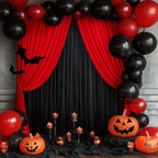10×10 FT Black Red Backdrop Curtains for Parties, 4 Panels 2.5×10ft Wrinkle Free Soft Polyester Drapes for Backdrop Decor Themed Party Baby Shower Photo Background Curtain - Image 4
