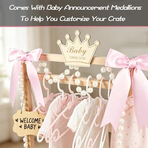 Wooden Baby Shower Crate Closet, Baby Shower Gift Basket for Newborn Gifts - Image 3