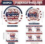 180Pcs 4th of July paper Plates and Napkins Party Supplies,Serve 60 - Image 2