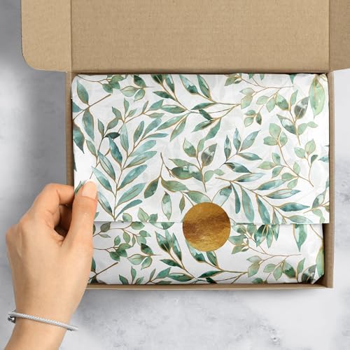 Jillson & Roberts 20" x 30" Printed Gift Tissue, Elegant Leaves (48 Folded Sheets) - Image 4