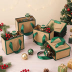 Yeaqee 50 Pcs Mini Metallic Paper Gift Bags with Handle, Kraft, Green - Image 5