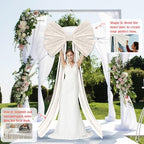 Suncalla 40 x 80 Inch Extra Large White Velvet Bow for Backdrop, Xmas Tree - Image 2