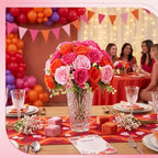 Geosar 8 Bundles Artificial Peonies Flowers,Pink, Orange - Image 5