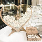 Rustic Wedding Guest Book - Customizable Heart Frame Drop Box with Wooden Hearts, Guest Book Alternative for Wedding Reception, Anniversary, Business Registry by Unknown