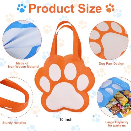 Tranqun 36 Pcs Blue Dog Paw Print Party Favor Bags with Handle - Image 3