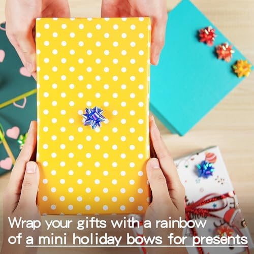 110 Pcs Iridescent Bright Bows for Gift Wrapping, 1 in Mini Gift Wrap Bows for Christmas Decorations, Hanukkah, Birthdays, Weddings, Bridal Showers, Baby Showers Occasion (Rainbow Color) - Image 5