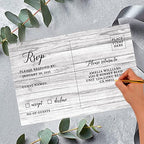 Andaz Press 56-Pack Personalized RSVP Postcards for Wedding Gray Rustic Wood Cardstock Response Reply Cards for Bridal Shower Baby Shower Birthday Event Custom Date and Return Address 4 x 6-Inch - Image 2