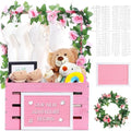 Barydat Wooden Baby Shower Crate Closet Baskets for Baby Shower, Pink by home