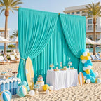 10x12 ft Turquoise Backdrop Curtains for Weddings, Birthdays and Photos - Image 4