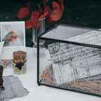 NCYP Small Wedding Glass Cards Box with Slot and Lock, 10.2 x 5.9 x 7.9 Inch, Black Geometric Cards Holder for Micro Wedding Reception, Wishing Well - Slot Length 6.3'' (Glass Box Only) - Image 4