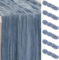6 Pack Dusty Blue 35x120 Inch Cheesecloth Table Runner by SuBleer