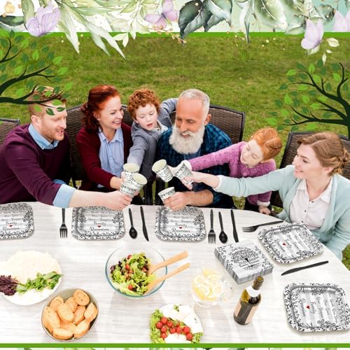 350 Pcs Family Reunion Paper Plates and Napkins Set Serve 50 Guests - Image 5
