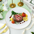 Bestluck 350 Pcs White Gold Plastic Plates,Disposable Dinnerware Set - Image 5
