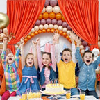 10 x 7 Feet Orange A Backdrop Curtain for Partie, Background Curtains for Photoshoot, Birthday, Wedding, Halloween, Thanksgiving, Christmas Day, New Year Party Decorations 5Ft x 7Ft, 2 Panels - Image 4