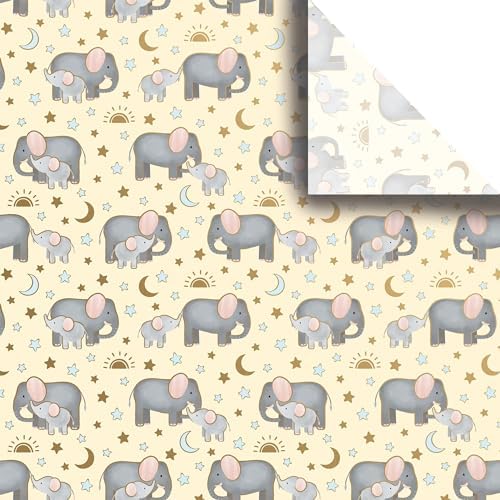 Jillson Roberts Printed Unfolded Gift Tissue 20" x 30", Baby Elephants (240 Sheets) by JillsonRoberts