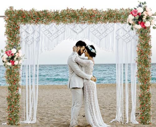 2 Pcs 5.8ft Artificial Baby Breath Flower Vines, Babys Breath Artificial Flowers Real Touch Faux Gypsophila Hanging Fake Baby's Breath Garlands for Wedding and Baby Shower Decor(Red-Orange - Image 4