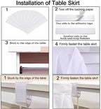Table Skirt for Teacher Desk Classroom Wedding Baby Shower, White, 11ft - Image 6