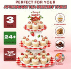 3 Tier Cardboard Cupcake Stand for 24 Cupcakes,Strawberry Cupcake Stand - Image 5
