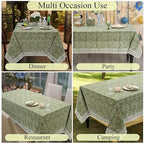 Ridhi Block Print Nostalgic Naturals Rectangle Cotton Tablecloth 190" x 72" Reusable Table Cover Decorative Everyday Use for Dining, Farmhouse, Home Gift for Spring, Easter, Valentine - Image 5