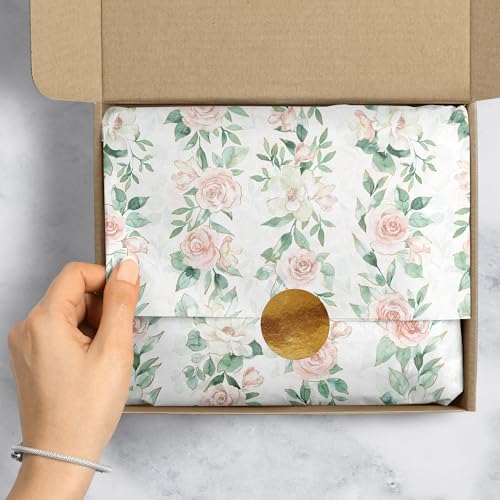 Jillson & Roberts Printed Unfolded Wedding Gift Tissue 20" x 30", Pink Roses, 240 Sheets - Image 4