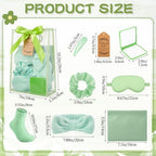 54 Pcs Baby Shower Prizes for Winners Prizes Gifts 6 Sets with Headbands Eye Masks Mirrors Hair Ties Hair Clips Socks Storage Bags Thank Card Gift Bag for Baby Shower Party Wedding(Green) - Image 2