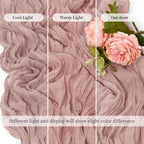 20 Pack Dusty Pink 17 x 108 Inch Cheesecloth Table Runner - Boho Gauze Sheer Fabric for Wedding Baby Shower Party Home Decor - Image 6