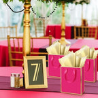 Yeaqee 50 Pcs Metallic Paepr Gift Bags Bulk with Handles,Hot Pink, Gold - Image 6