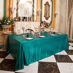 Eternal Beauty Teal 90x132 Inch Tropical Beach Sequin Tablecloth - Image 4