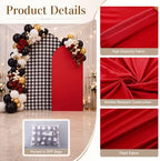 Tegeme 2 Set Gingham Arch Backdrop Cover 7.2ft 6.6ft Arch Cover, Black,Red - Image 3