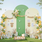 Green Beige Arch Backdrop Covers Set of 3 Wedding Arch Covers Stretchy Backdrop Baby Shower Birthday Party Arches Cover 6FT 6.6FT 7.2FT Arch Stand Cover Spandex Bridal Shower Decoration - Image 3