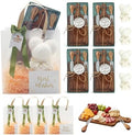 28Pcs Baby Shower Prizes for Game Winners 4 Sets Wooden Cheese Board Fork Butter Spreaders Towel Thank You Card and Gift Bags for Baby Shower Wedding Bridal Shower Favors Housewarming (Acacia, 4) by Unknown