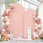 Pink Arch Backdrop Cover Set of 2 Dusty Pink Arch Cover 7.2 and 6ft Wedding Arch Cover Stretchy Backdrop - Image 2