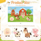 Honoson 148 Pcs Farm Animal Theme Party Decoration Backdrop Cutout Balloon - Image 2