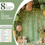 10x10ft Sage Green Tulle Backdrop Curtain with String Lights, Wrinkle-Free Sheer Wedding Backdrop for Birthday Parties, Baby Showers, Bridal Showers, Photo Shoots and Home Decor, Sage Green - Image 4