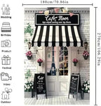 Paris Cafe Birthday Party Photography Backdrop, 9x6feet - Image 7