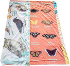 Butterflies and Birds Learning Blanket, Backyard Nature ABC Minky Throw, Preschool Daycare Nap Blanket and Teacher Gift for Toddlers, 50x60 in, Birdy Boutique by BirdyBoutique