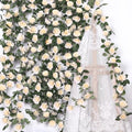 Aneco 8 Pack 64 FT Cream Flower Garland Artificial Rose Vines Roses Fake Vine Flowers Plants Party Supplies for Holiday Wedding Garden Craft Art Decoration by Aneco