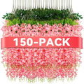 Alotiki Pink Wisteria Hanging Flowers,150 Pack Fake Hanging Flowers by CreateABetterLife