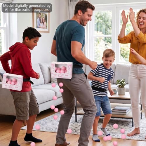 8 Sets Pink Bows Baby Shower Swing Shaking Balls Activity Set for Adults - Image 5