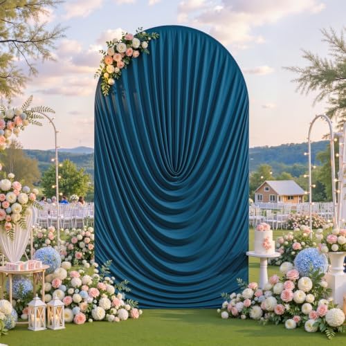 7.2FT Navy Blue Arch Backdrop Cover Wedding Draped Arch Cover, Stretchy Spandex Balloon Backdrop Arch Stand Covers for Wedding Ceremony, Baby Shower, Photography Birthday Party Decorations - Image 3