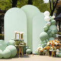 6FT 5FT 4FT Sage Green Arch Backdrop Set of 3, Wrinkle-Free Stretchy Spandex Wedding Cover, Round Chiara Background Stand for Birthday Party Baby Shower by Nobed+HHT