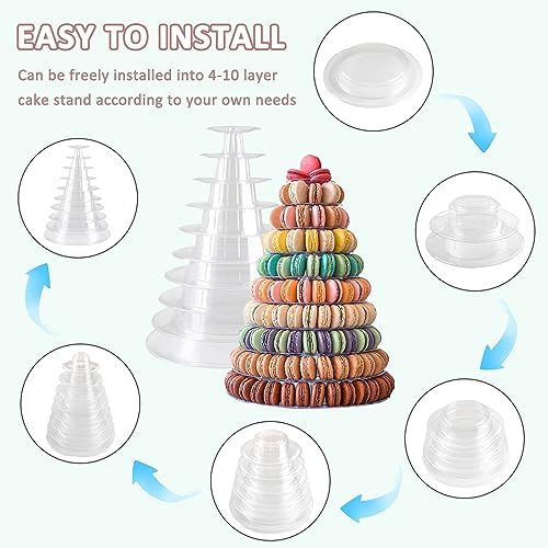 10 Tiers Round Macaron Tower Stand Macaroon Display Cupcake Holder - Image 4
