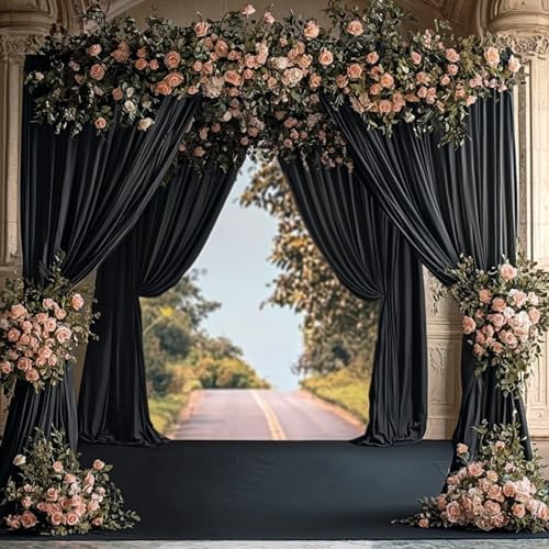 50FTx14FT Black Backdrop Curtains for Wedding Party, Birthday and Halloween - Image 5