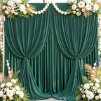 50×14 ft Wrinkle Free Hunter Green Backdrop Curtain for Wedding Parties by ENJOYYOURPARTY