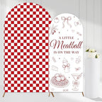 ZestZing 2pc Little Meatball Baby Shower Arch Backdrop Covers 7ft 6ft by ZestZing