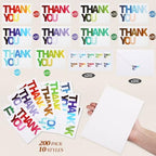 Gueevin 200 Pcs Thank You Cards with Envelopes, 3.5x5 Inch Ombre Font - Image 3