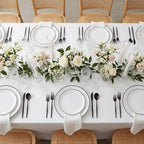 ejonirinjonir 180pcs Elegant White Plastic Plates for Wedding, Black Trim - Image 3