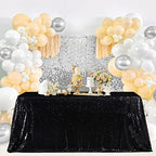 SoarDream Black Sequin Tablecloth 90"x156" Party Glitter Table Cloth - Image 4